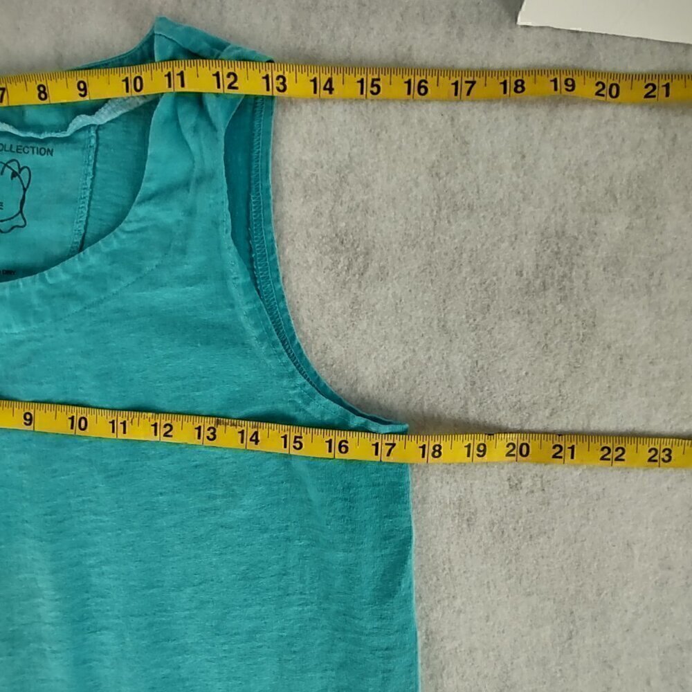 Michael Leu Art to Wear 100% Cotton Turquoise Sleeveless Tank Maxi Dress Size M - Picture 8 of 11